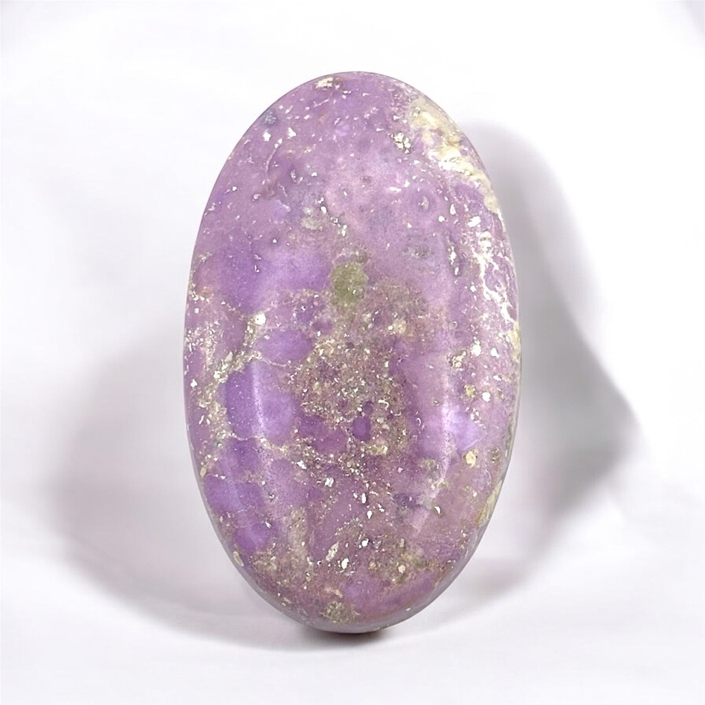 Natural Phosphosiderite Rare Mineral Purple Crystal Polished Oval Cabochon Stone